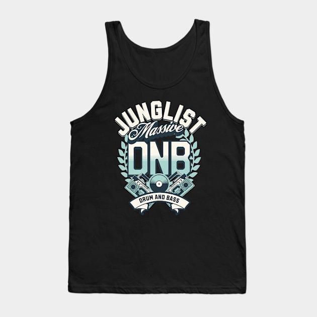 DNB - Junglist Massive(White/dark green/mint) Tank Top by DISCOTHREADZ 